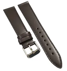 Ewatchaccessories 18mm Genuine Leather Watch Band Strap Fits PRC200 PRS 514 1853 Dark Brown Silver Pin Buckle
