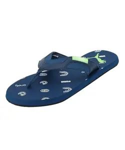 Puma Men's Breeze V7 one8 Sailing Blue-White-Paradise Green Slipper-6 Kids UK (38804702)