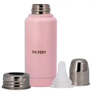 Adore Dr.Feed D1 Stainless Steel Double Wall Insulated Hot/Cold Feeding Bottle 300ml (Pink)