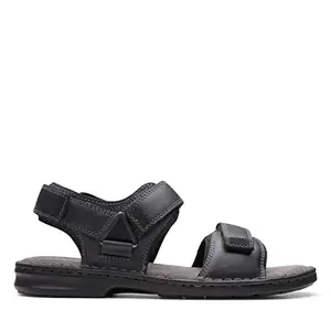 Clarks Men's Blk Smooth Lea Leather Outdoor Sandals-9 UK (43 EU) (26150501)