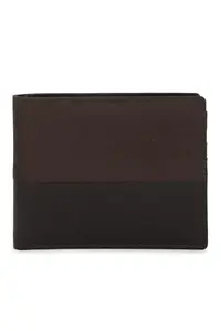 Allen Solly Men Brown Patterned Leather Wallet