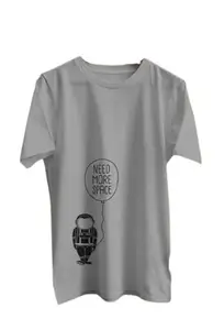 Generic Yuvan Enterprises Need More Space Design Grey Tshirt for Men (Large)