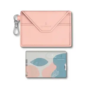 Victorinox Swiss Card Classic Paris Style, (8.2 cm) Pink, ABS/Cellidor, 0.7100.E221| Credit Card Wallet Pocket Multitool with Scissors, Gift for Him and Her, 11 in One