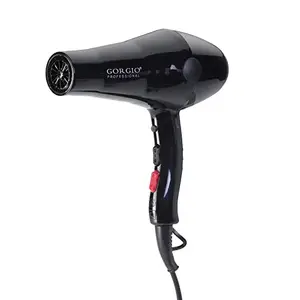 Gorgio Professional Hot and Cold Hair Dryer 2000W – High-Speed Ceramic Hair Drying Machine for Men and Women with Heat Protection, Cool Shot & Overheat Safety Function – Black