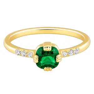 GIVA 925 Silver Golden Green Pixie Ring, Fixed Size | Gifts for Women and Girls | With Certificate of Authenticity and 925 Stamp | 6 Months Warranty