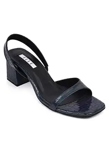 Elle Women's Heels Sandal, Black, 6