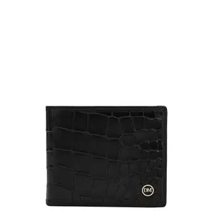 Da Milano RFID Protected Leather Wallet for Men with Card Slot - Black