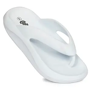 MOZAFIA Reina Stylish Premium Look | Cup Sole Design | EVA |Anti Skid Outsole FLIP Flop for Women |ICE Blue