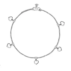 Amazon Brand - Anarva 925 Sterling Silver BIS Hallmarked Anklet Antique Oxidized Modern Anklets for Women and Girls