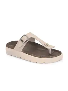 EL PASO Women Nude Faux Leather Comfortable Casual Slip On Flats EPW2301Nude_5