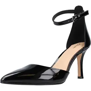 Clarks Women's Violet85 Strap Black Pat Court Shoes-6 UK (26161562