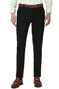 Peter England Men's Slim Fit Mid Rise Pants
