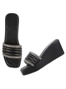 Selfiee Embellished Platform Heel Sandals Comfortable & Trendy Party Heels for Girls & Women