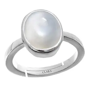 Clara Moonstone 5.5cts or 6.25ratti Stone Silver Adjustable Ring for Women