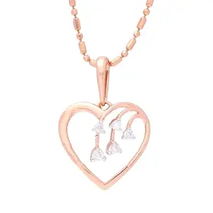 Francis Alukkas AVA Heart Rose Gold and Diamond Pendant for Women & Girls 1.18mg (BIS 916 Hallmark)