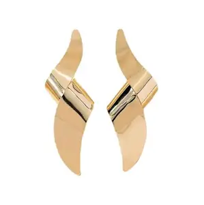 RUVEE Stainless Steel Twist &Tales Gold Plated Earrings for Women & Girls