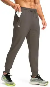 CB-COLEBROOK Men's Fleece Joggers with Zipper Pockets Solid TreckPants Water Resistant Athletic Workout Gym Sweatpants for Men