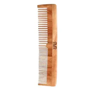 RMR Traders Dual Neem Lily Wooden Comb For Men & Women I All Hair Treated With Oil I Hair Growth, Anti Hair Fall, Dandruff Control | Hair Straightening, Frizz Control- 19 * 5 * 0.8