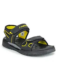 ABROS Men's ASLG0146 Sports Sandals- Black/Yellow- 9UK