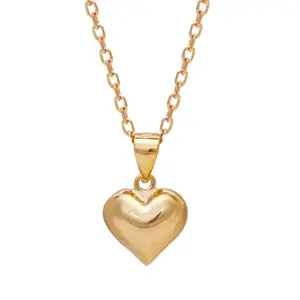 GIVA 925 Sterling Silver 18k Gold Plated Classic Heart Pendant with Link Chain | Valentines Gifts for Girlfriend, Gifts for Women and Girls |With Certificate of Authenticity and 925 Stamp | 6 Month Warranty*