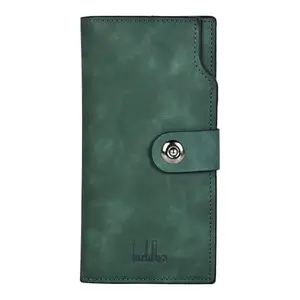 ShopMantra Bi-fold Vegan Leather Clucth Wallet for Women's | Ladies Purse with Multiple Cards 2 Notes and 1 Coin Compartment (Green)