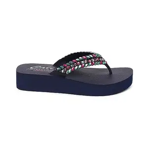 Skechers Womens Vinyasa - Lovely Oasis Casual Sandals Vegan Glittering Mini Crystal All Over Detailing On Upper Navy Blue - 3 Uk (119633)