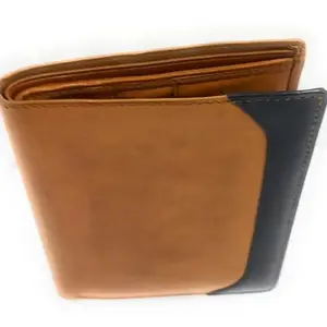 Nanda Tan Colour Genuine Leather Note Case with Credit Card Slot - CR Range - TanBlack