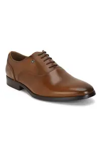Louis Philippe Men Brown PU Lace Up Shoes