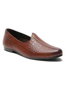 TEAKWOOD LEATHERS Men's Slip-On Mojaris, Juti, Sandal, Slipper Footwear for Men (40, Brown)