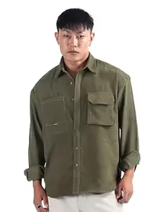 Beyoung Imported Poly Utility Relaxed Fit Shirt for Men