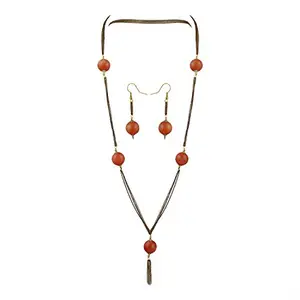 Pearlz Gallery Delicate Round Shaped Dyed Quartzite Necklace Set for Women
