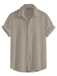 GRECIILOOKS Men Cotton Shirt | Casual Shirt | Stylish Shirt | Textu Shirt | Regular Fit | Formal Shirt | Solid Slim Fit
