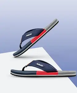 WALKAROO WC4225 Mens Regular use Flip flops for Indoor and Outdoor - NavyBlue Red