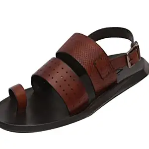 Michael Angelo Men's RISOR 1203 Cognac Leather Sandal -6UK