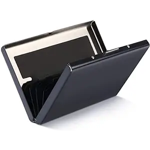 STYLE SHOES 6 Slots RFID Blocking Metal Credit Card Holder, Card Case Wallet for Men & Women (9.5cm x 6.7cm x 1.5cm,Black)