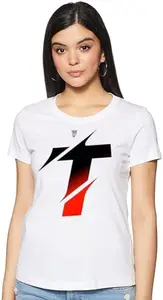 Typography Women Round Neck White T-Shirt RI_WPRNT#T002-XXL