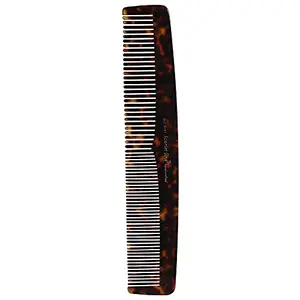 Scarlet Line Professional Handmade Regular Large Hair Dressing Comb All Purpose Fine Tooth, Crafted for Daily Grooming n Styling, 22.5Cm_Shell Black