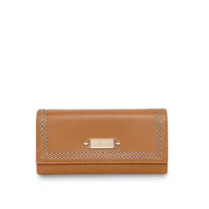 ESBEDA Tan Color Classic Stitch Wallet for Women