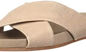 Clarks Women's Pure Cross Gold Metallic Flat Sandal-7 Kids UK (26147752)