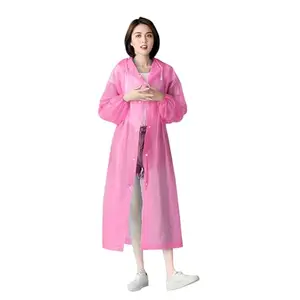 Aseenaa Waterproof EVA Rain Coat, Pocho Barsaati Hooded Outdoor Water Resistant with Adjustable Cap for Men, Women, Boys & Girls (Pink)