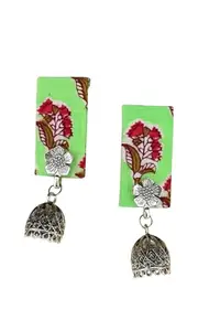 Jewellery, Fabric Jumki, Navratri Earrings, Studs, Handmade Oxidised Jumka, Navratri Collection