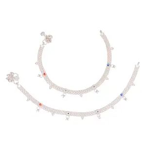 Womens Traditional Copper Payal Anklets Handmade Ethnic Foot Jewellery with Adjustable Fit Antique Finish for Wedding, Festive & Casual Wear (Design 12)