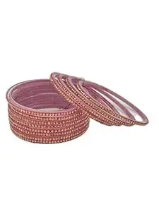 HOUSE OF BANGLEZ Women’s Stone Studded Bangle Set Set of 12 Traditional Bangles