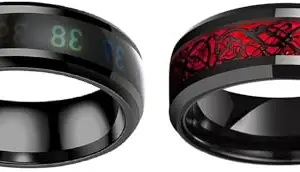 Women Combo Red Dragon & Black Smart Temperature Ring (IR286)