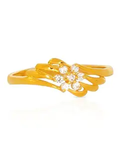 BHIMA Jewels 22K Hallmark (916) Purity Yellow Gold Floral Stone Ring