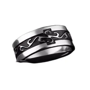 Women Snake Ring Black Silver (IR693) B_ke Ring Black Silver (Size 19) A1_IR693