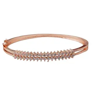 SKDLIFESTYLE Rose Gold steel Kada Bracelet for Women, silver bracelet for girls and women, american diamond bracelet, bracelet for girls and women.