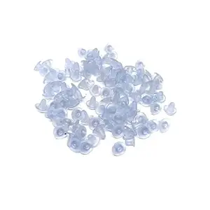 TAZS - TRENDY AMAZING ZEAL STORE Clear Silicone Earring Back Stoppers Findings Stud Earring Plugs for jewellery Making - 50 Pcs (7mm, Transparent Blue)