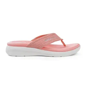 SOLETHREADS GRACE V| Stylish | Comfy | Super soft | Ultra-Light | Phylon | Slippers | Flip Flops for Women | UK7 | PEACH/WHITE