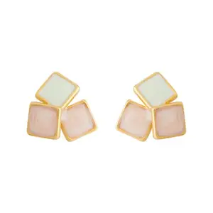 Kushal's Fashion Jewellery Pink Gold Plated Casual Trendy Earring - 428502